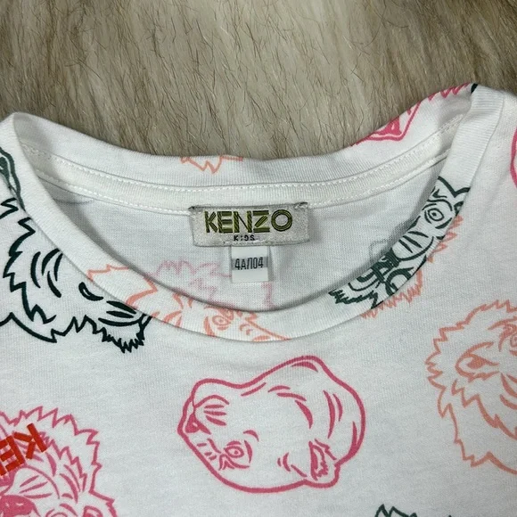 KENZO Tiger Short Sleeve Crew Neck T-Shirt Top, Size 4A/104 - Picture 2 of 7